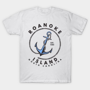 Vintage Anchor and Rope for Traveling to Roanoke Island, North Carolina T-Shirt